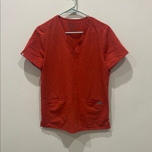 Figs Burnt orange  V-Neck Scrub Top